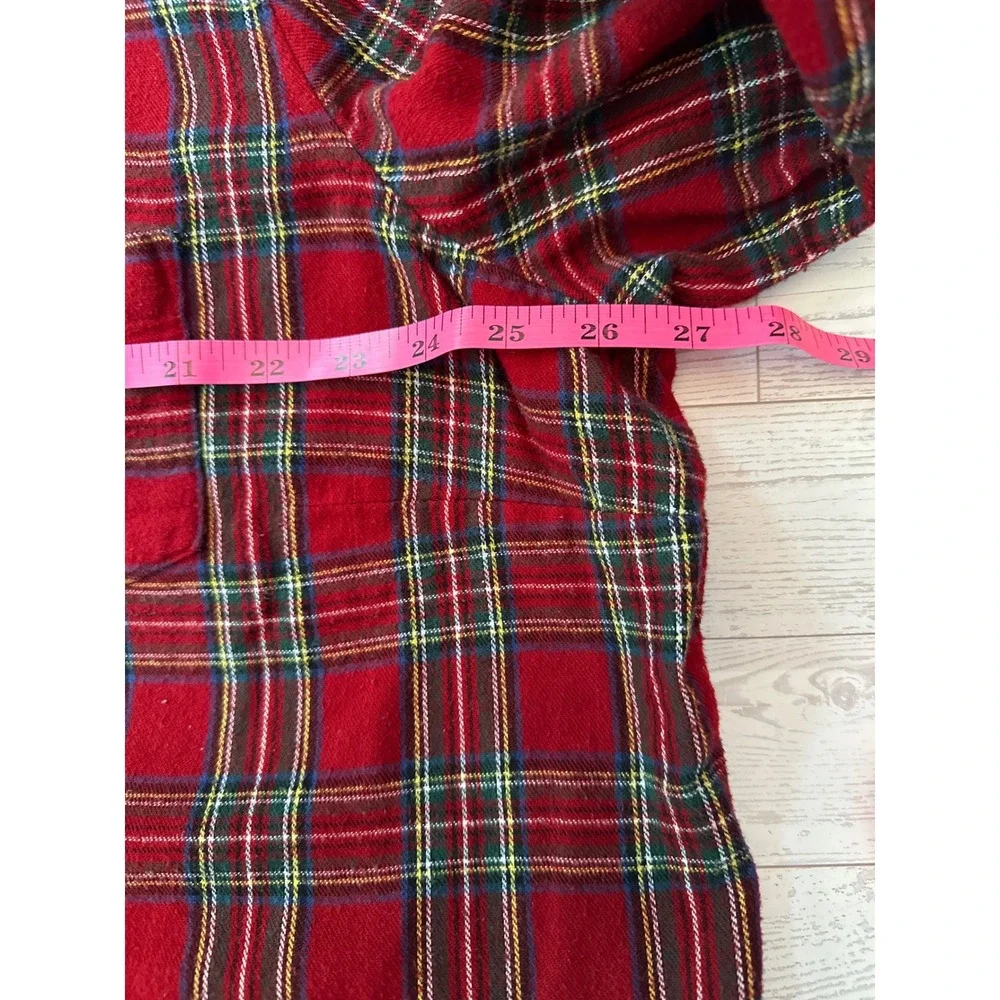 L.L. Bean Flannel Shirt Women 2X Red Plaid Cotton Button Down Gorpcore